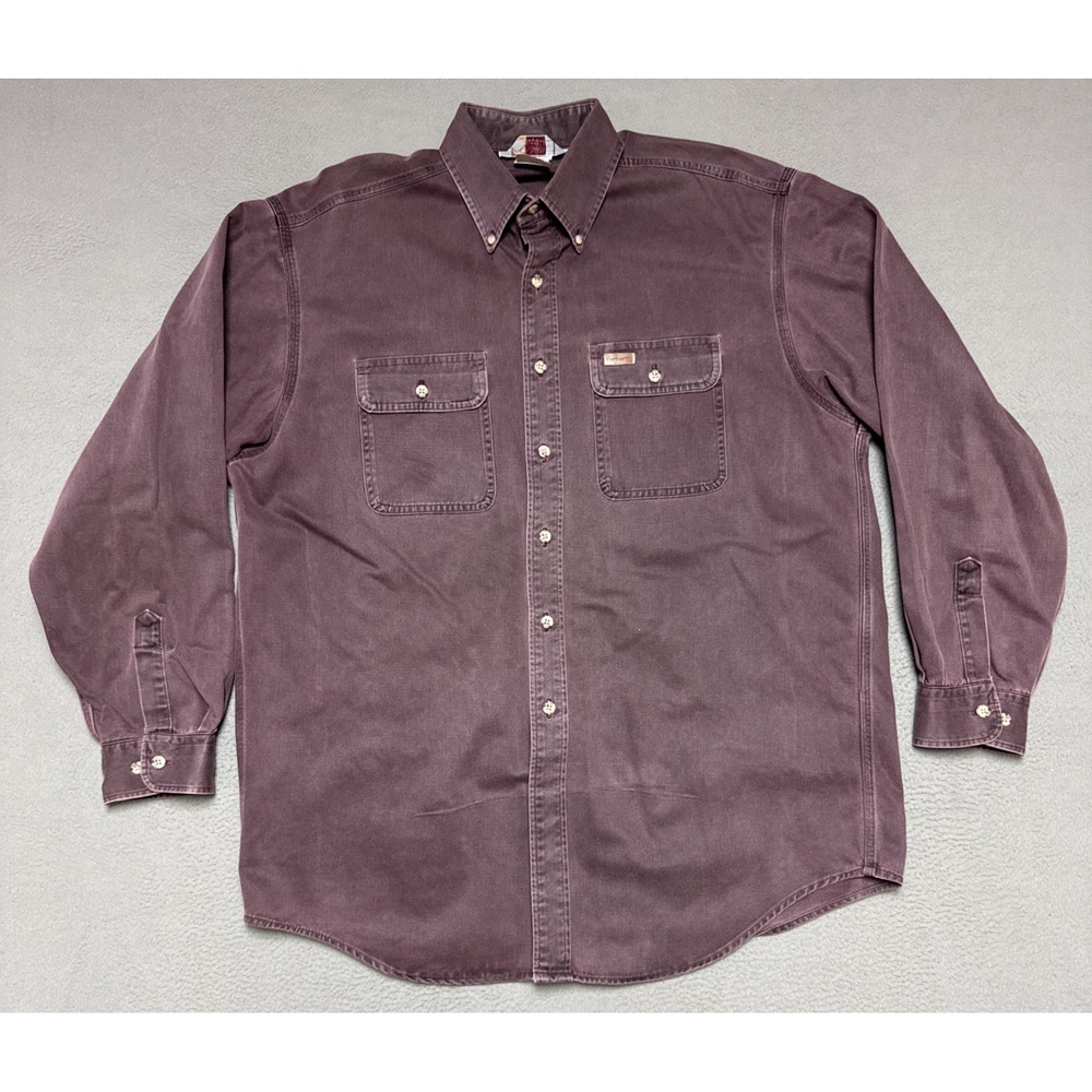 VTG Carhartt Oakman Shirt Mens L Discontinued Workwear 90s USA Made 100% Cotton